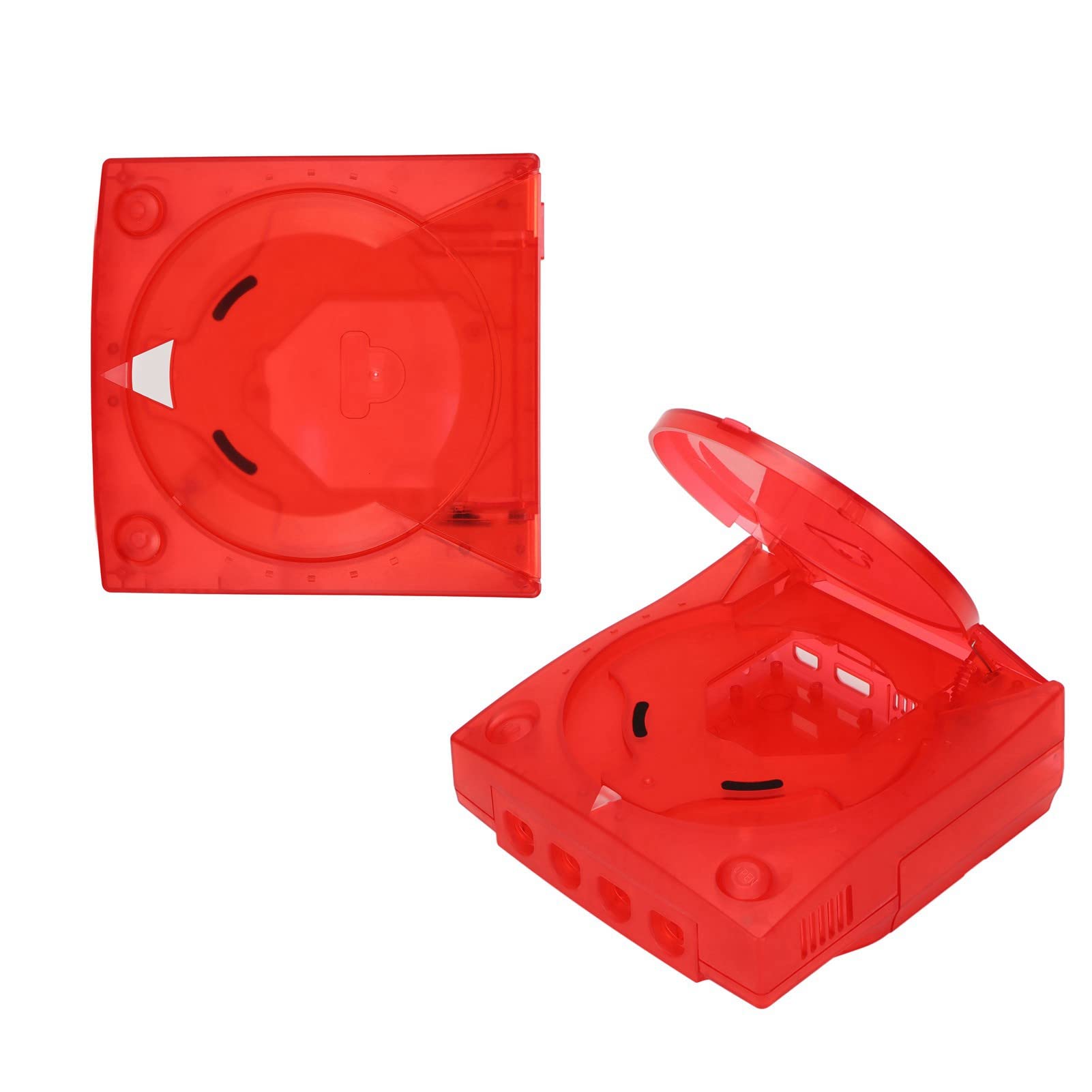 para Caja translúcida DC, Carcasa Protectora para Consola de Videojuegos Retro, Cubierta roja translúcida de Material ABS con diseño Que Absorbe los Golpes, Carcasa de Repuesto