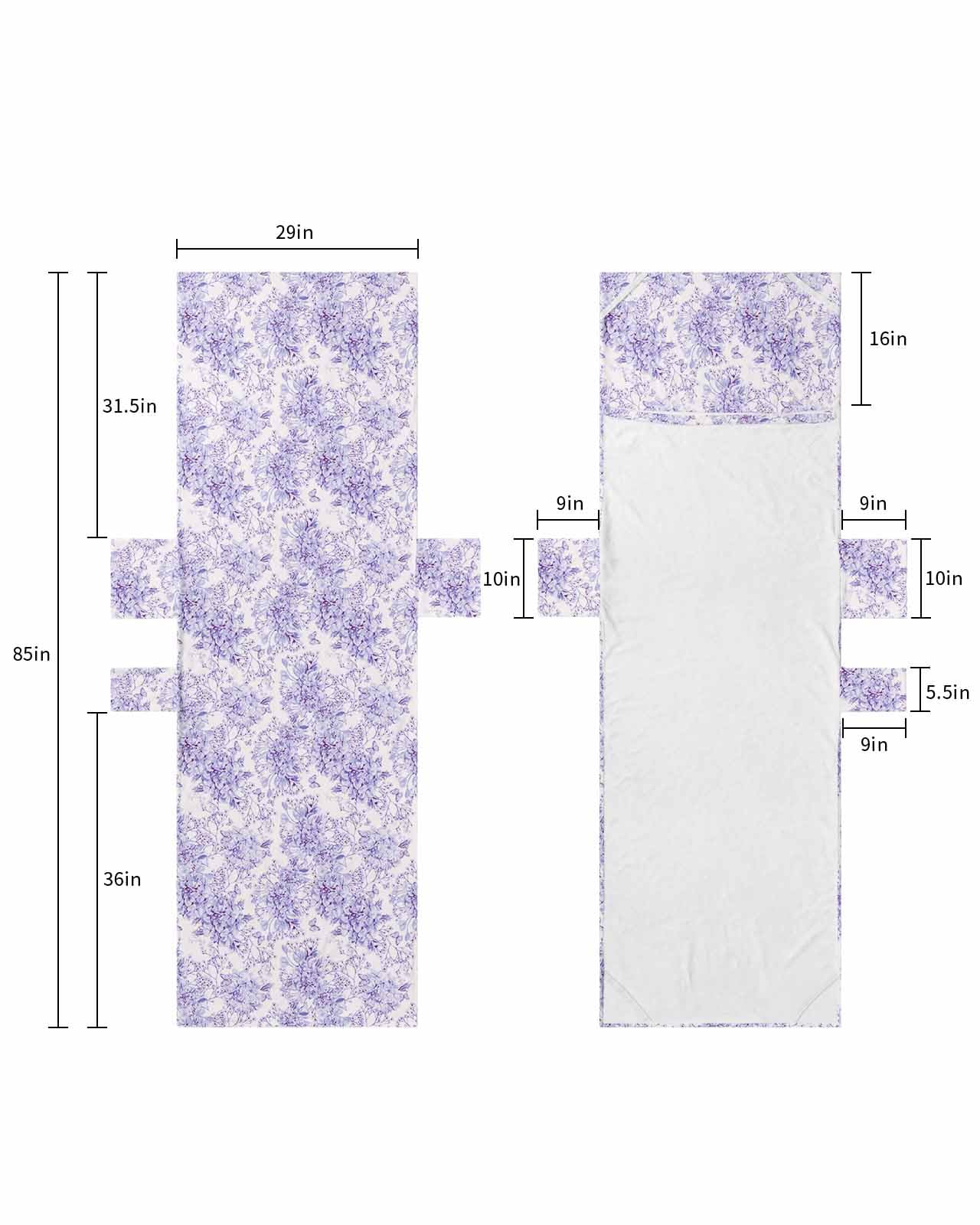 Purple Spring Floral Beach Lounge Chair Towel Cover, Soft Chaise Lounge Towel with Side Pockets Patio Pool Chairs Cover for Beach/Pool Sunbathing 29x85 Watercolor Elegant Summer Botanical