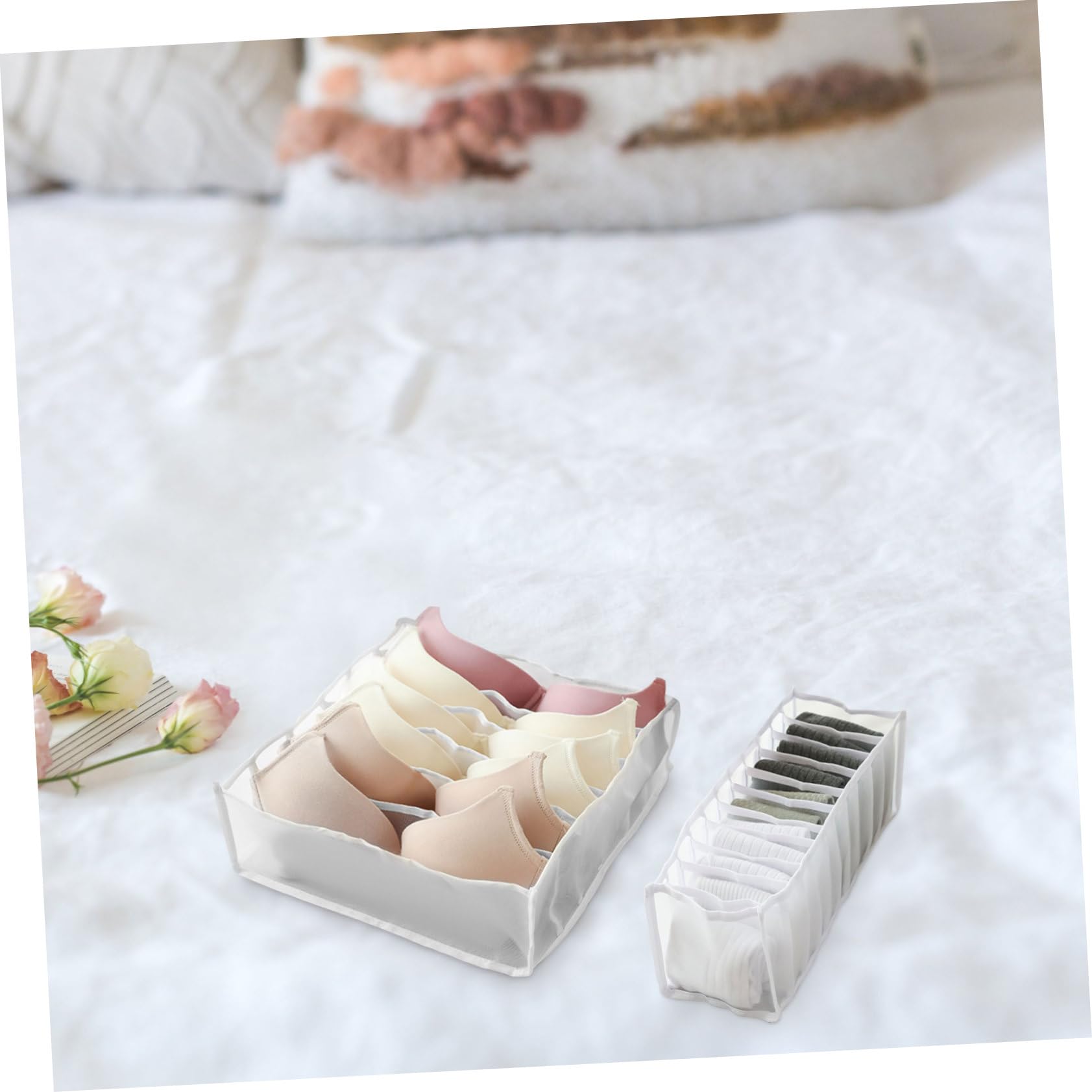 MAGICLULU Organizador De Cajones Plegable Para Ropa Interior 6 Piezas Para Guardar Sujetadores Calcetines Y Armarios. Armario Ahorrador.