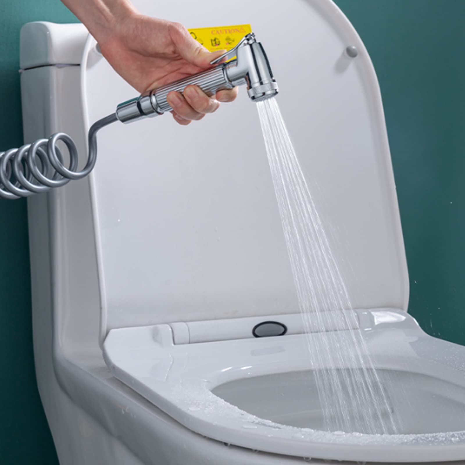 Kit de pulverizador de bidé de mano con control de agua caliente y fría, juego de pulverización de latón con pistola de acero inoxidable, color gris
