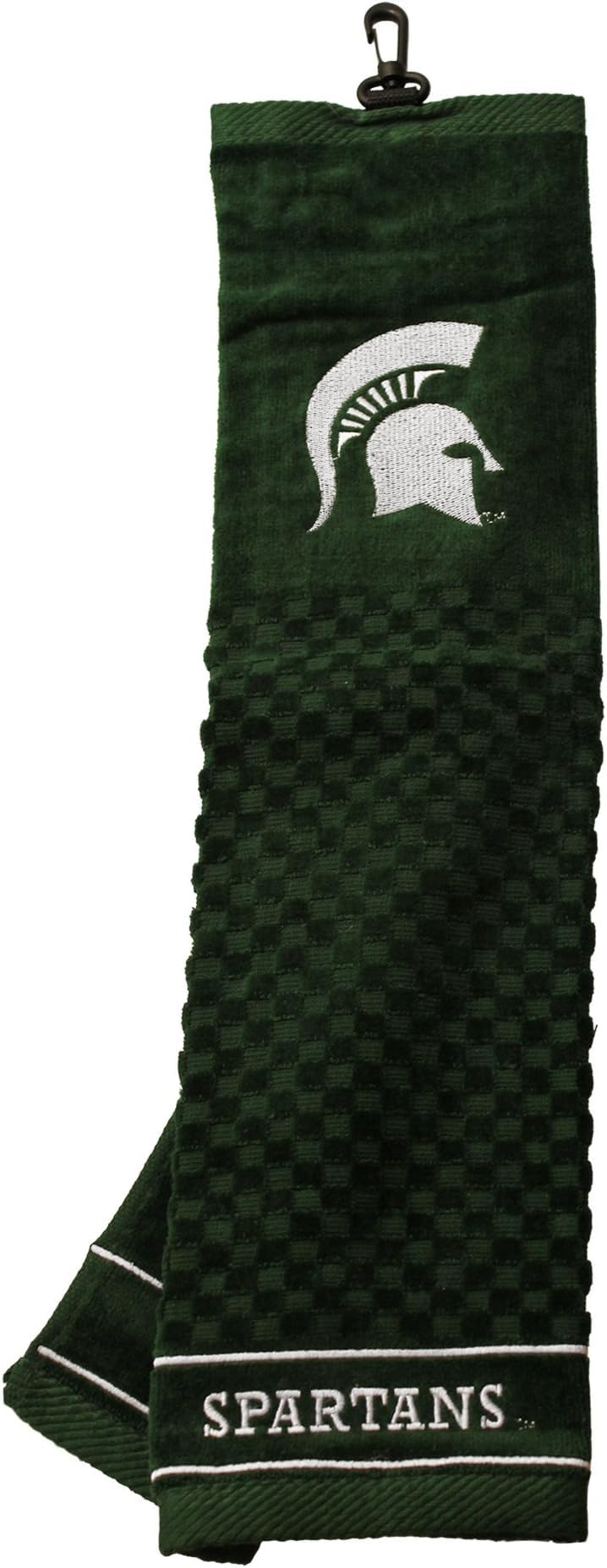 Team Golf NCAA Michigan State Spartans Embroidered Golf Towel Embroidered Golf Towel, Checkered Scrubber Design, Embroidered Logo (Pack of 6)