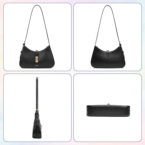 Miniatura 5 de Keyli - Bolso de hombro de moda para mujer, de cuero vegano, con correa ajustable, bolsos estilo hobo, con asa larga