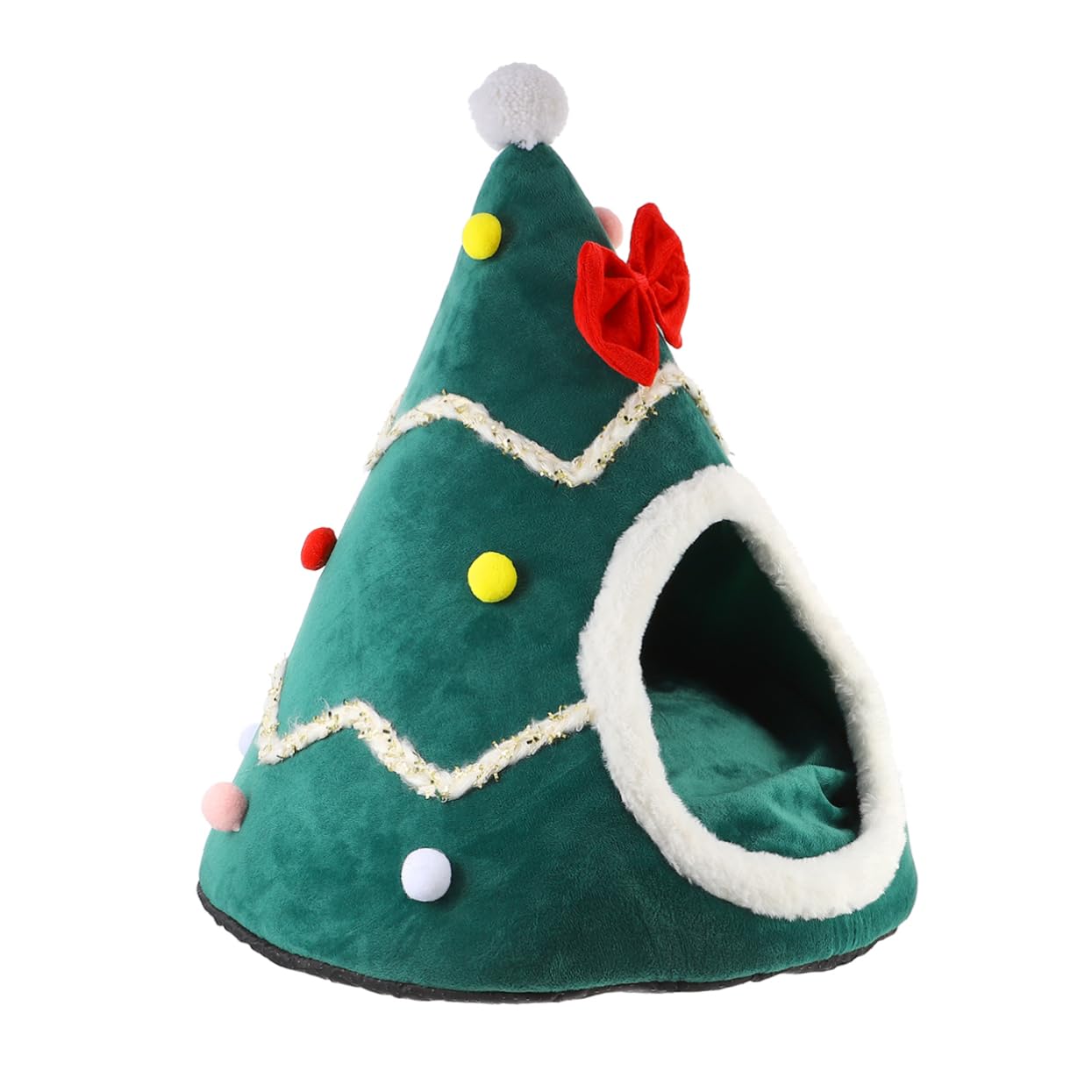 GANAZONO Creative Christmas Tree Shaped Pet House Warm Nest for Cats and Dogs Cozy Sleeping Cave Material for Winter Comfort