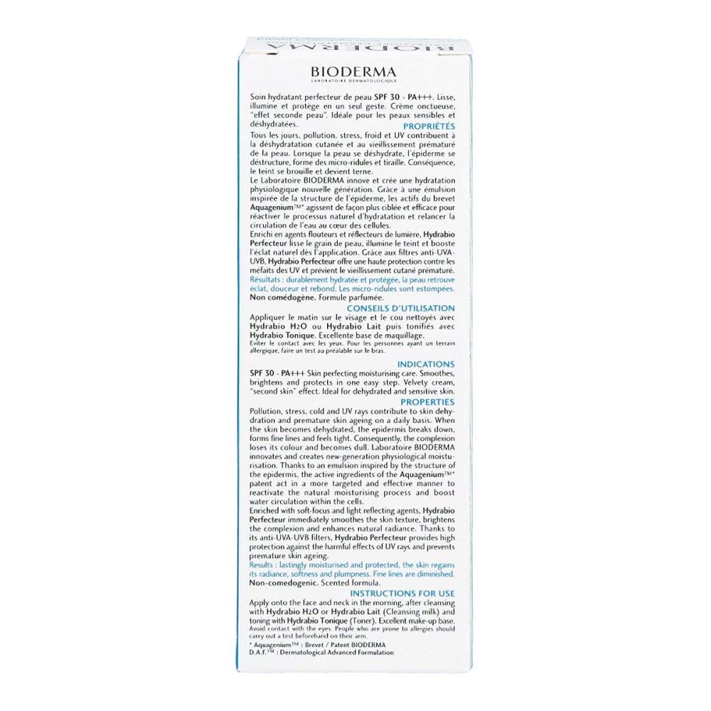 Bioderma Hydrabio Perfecteur Işıltı Veren Nemlendirici SPF30 Güneş Koruyuculu Yüz Kremi Niasinamid 40 ml