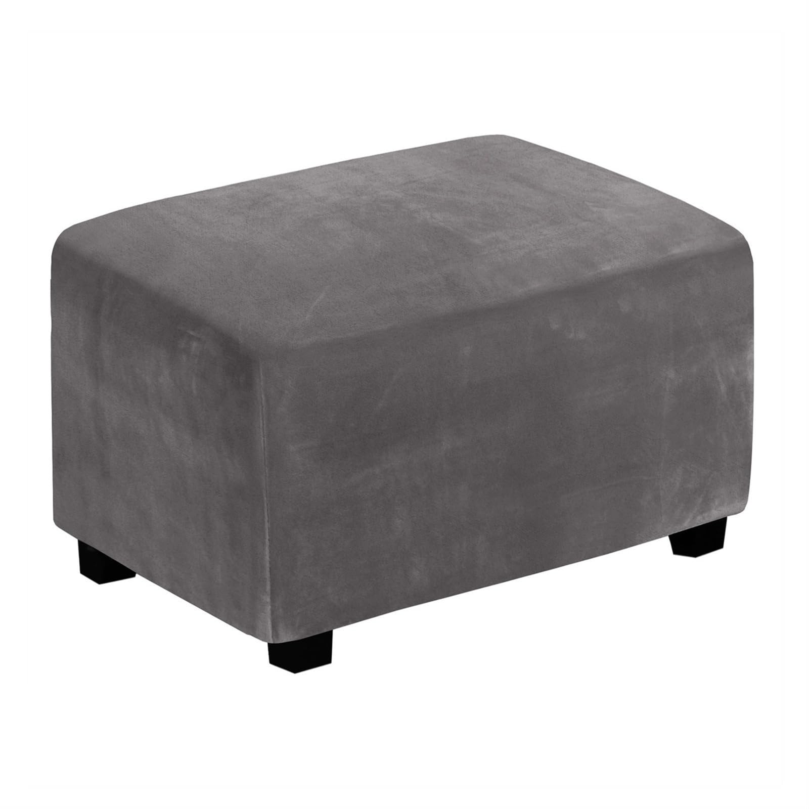 Coperture ottomane Rettangolare, Copri Pouf poggiapiedi con Fondo Elastico (Color : Gray, Size : XXL)