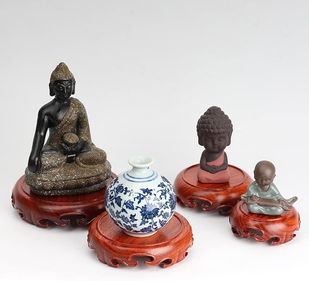 Bonsai Pedestal Vase Pedestal Stands Wooden Vase Base Indoor Flower Pot Stand Living Room Bonsai Base Home Buddha Statue Teapot Display Stand Plant Display Stand Planter Stand Plant Holder(Small)