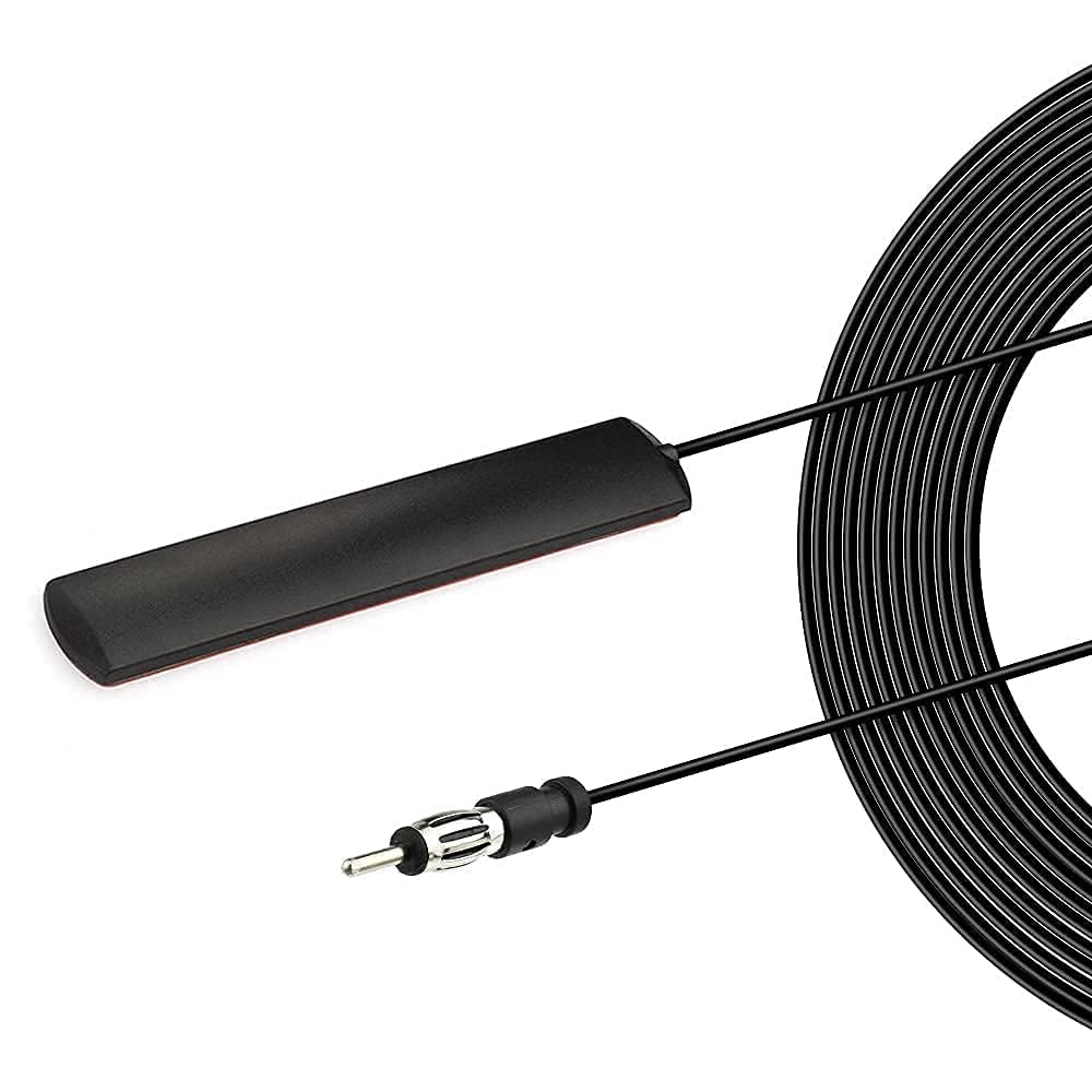 Bingfu Adattatore Antenna Autoradio Interna Antenna Elettronica Amplificata Radio Auto Universale ANT-309 Adattatore DIN 88Mhz-110Mhz Parabrezza Adesiva 3M Cavo