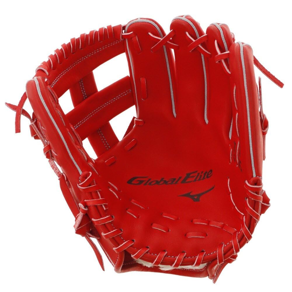 MIZUNO Global Elite レッド グローブ　内野手用 収納袋付き MIZUNO (ミズノ) 硬式グローブ レッド ケース付 グローバル