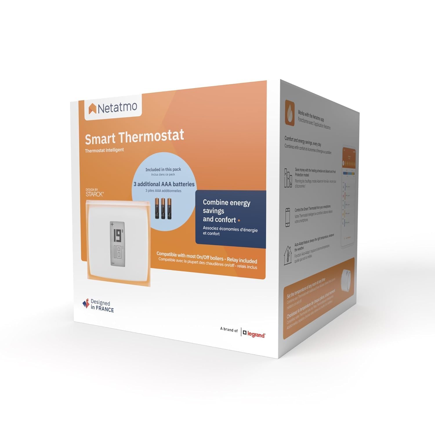 Netatmo NTH-PRO Thermostat Intelligent pour rendre le chauffage connecté compatible chaudières et pompe à chaleur