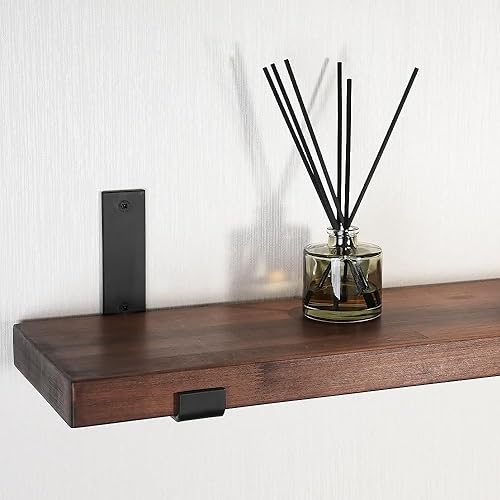 CONSDAN Estante flotante para colgar en la pared, estantes colgantes para dormitorio, baño, sala de estar, cocina, madera maciza cultivada en