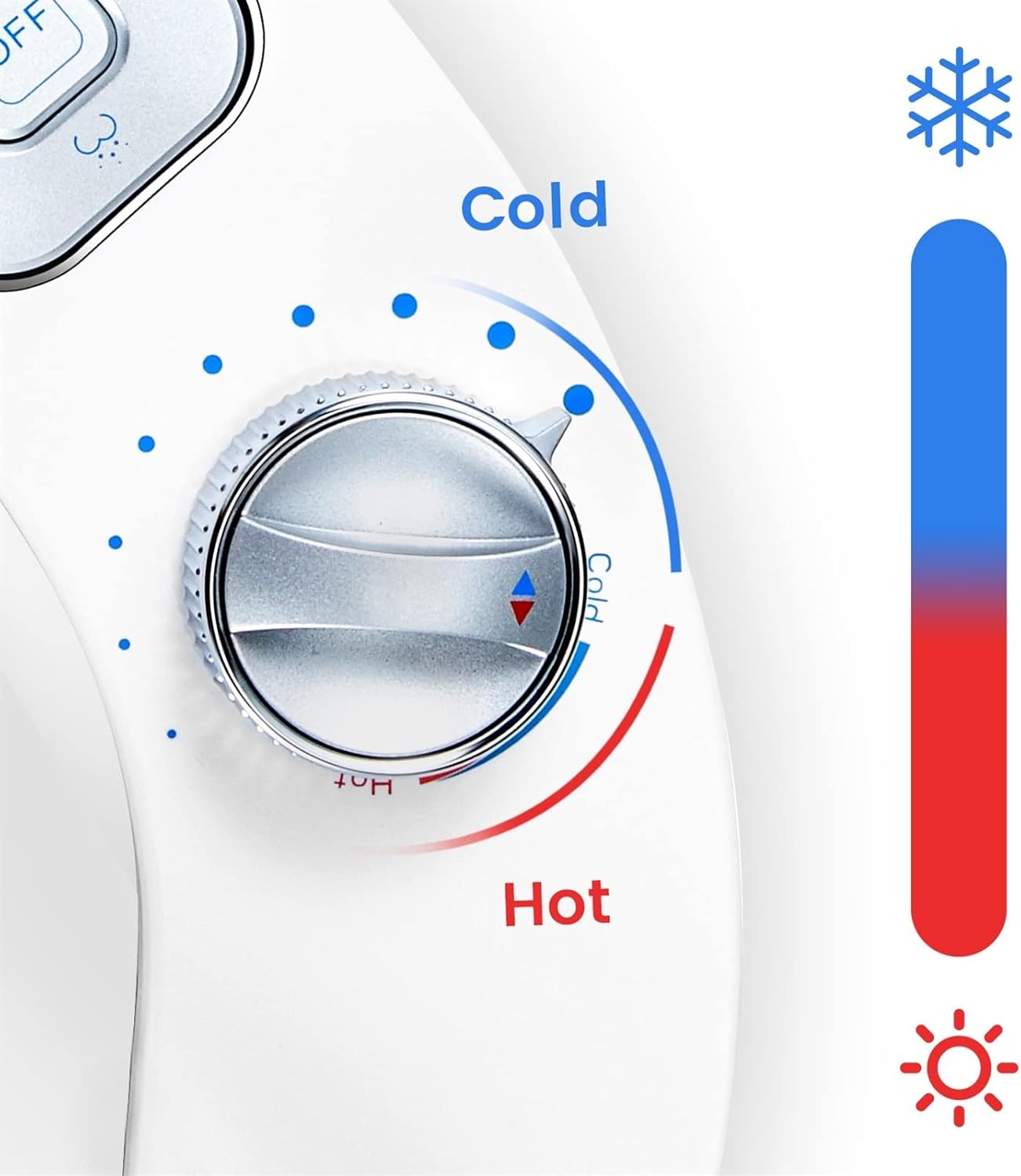 Toilet Seat Attachment Hot/Cold Bidet Toilet Seat Attachment Bathroom Toilet Bidet 3 Functions Adjustable Temperature Bidet Shower Ass Sprayer Fresh Water Sprayer (Color : White Size : A)