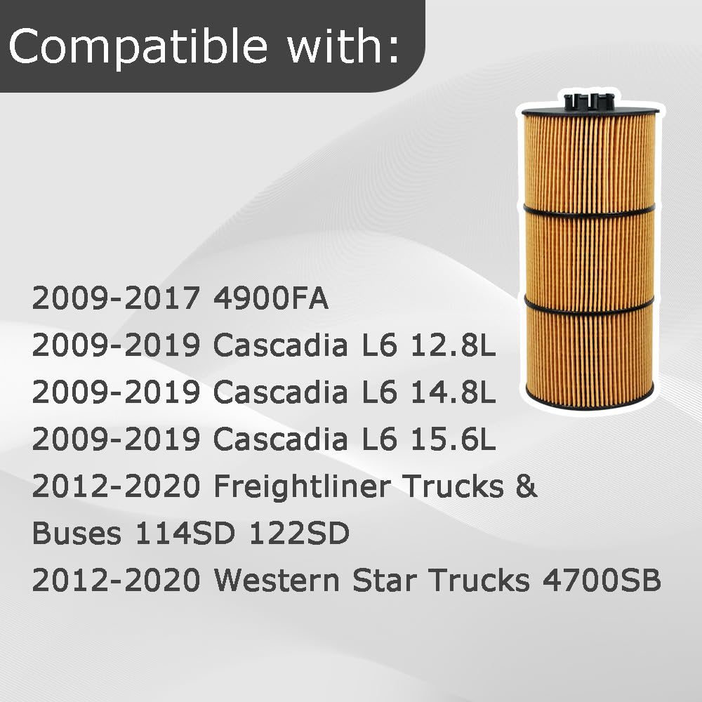 Filtro de aceite/lubricante P551005 para camiones y autobuses Freightliner 2012-2020 114SD 122SD 2012-2020 Western Star Trucks 4700SB 2009-2017 4900FA reemplaza LF17511 LF17474 A4 721800 0109 LF17511