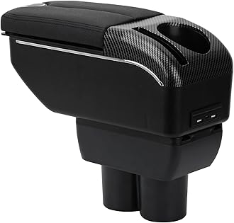 Armrest Compatible with Suzuki Jimny 2007-2017 Center Console Organizer Box Double Door Style Usable for Elbow Support （Black Style）