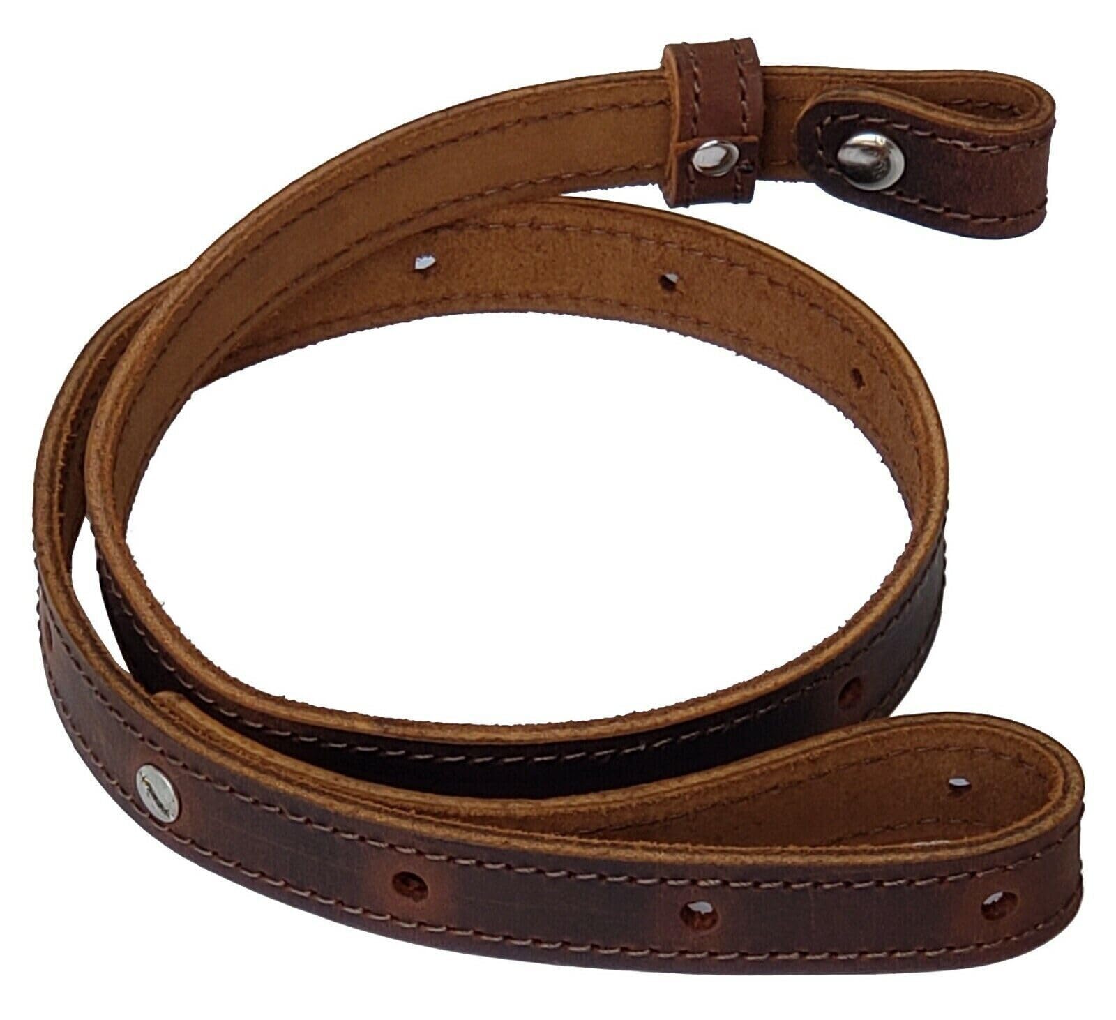 Buffalo Genuine Leather Rifle Gun Belt Sling Crazy Horse Brown Amish Handmade 1