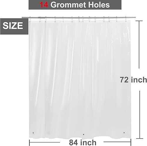 Miniatura 8 de Forro de cortina de ducha con 5 imanes inferiores y 8 clips magnéticos para cortina de ducha lateral de ducha, protector de fugas, cortina de ducha