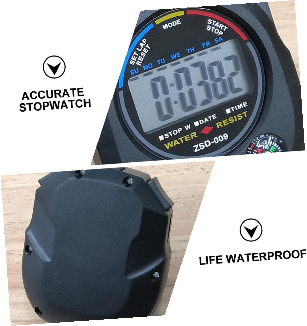 6Pcs Electronic Match Stopwatch Training Timer Lightweight Portable Professional Timer for Racing Running Swimming Horse Racing