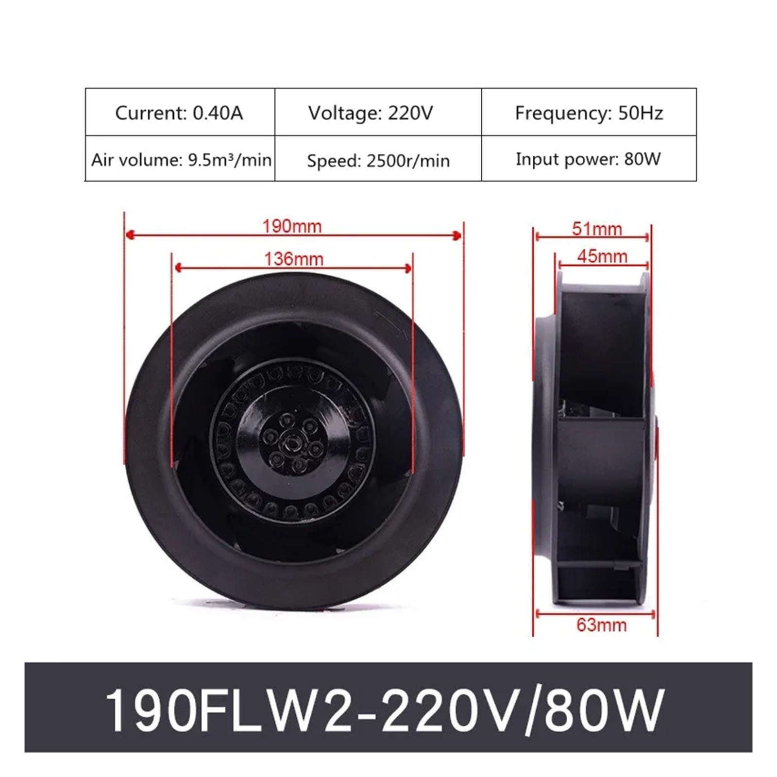 Ventilador centrífugo 220V FLW2