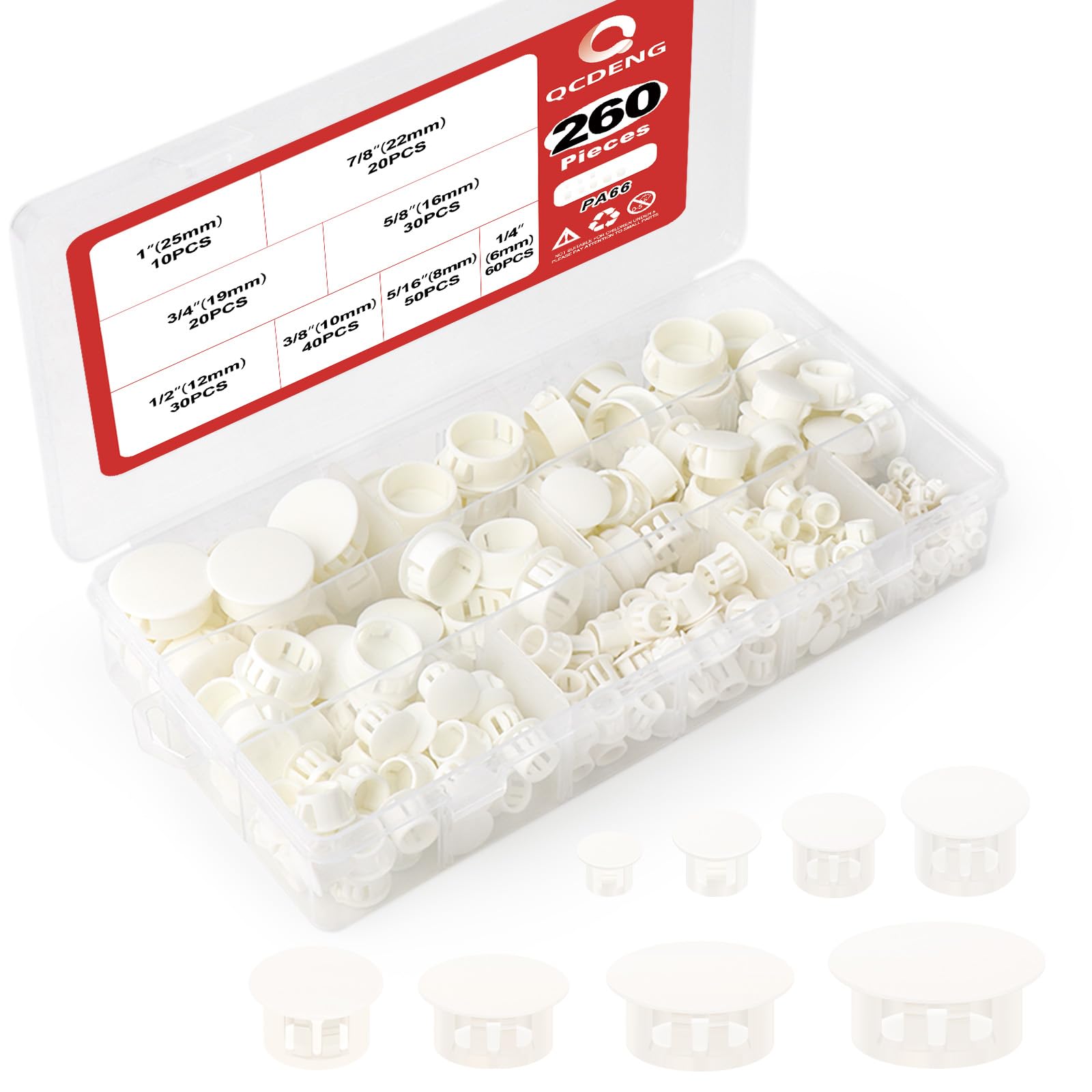 Widget 8-Pack White Vinyl Window Hole Plugs – 5/16 Inch (8mm) For Fences/Windows