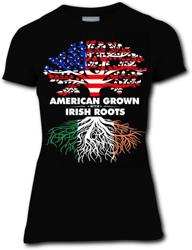 Women's Girl's Casual Graphics American Grown Irish Roots 3D Printed T-Shirts Short Sleeve Tops Tees L