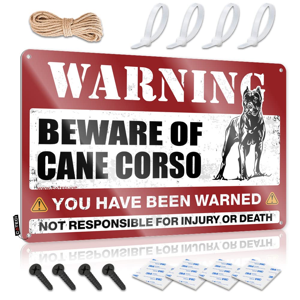 STWNVOITV Metal Decor For Home Bar Beware Of Cane Corso Tin Sign Man Cave Bar Men Cave Decor(20X30CM)
