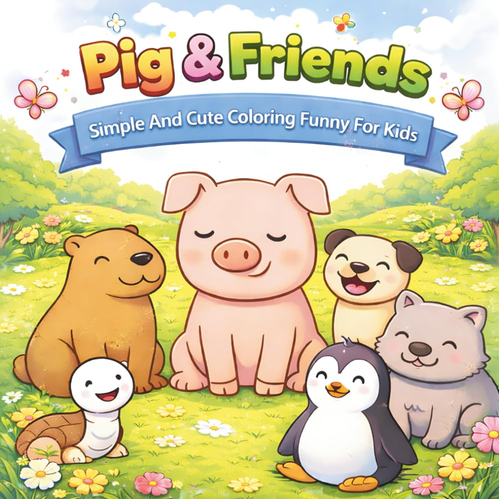 Daily Life Pig & Friends: Simple And Cute Coloring Funny For Kids