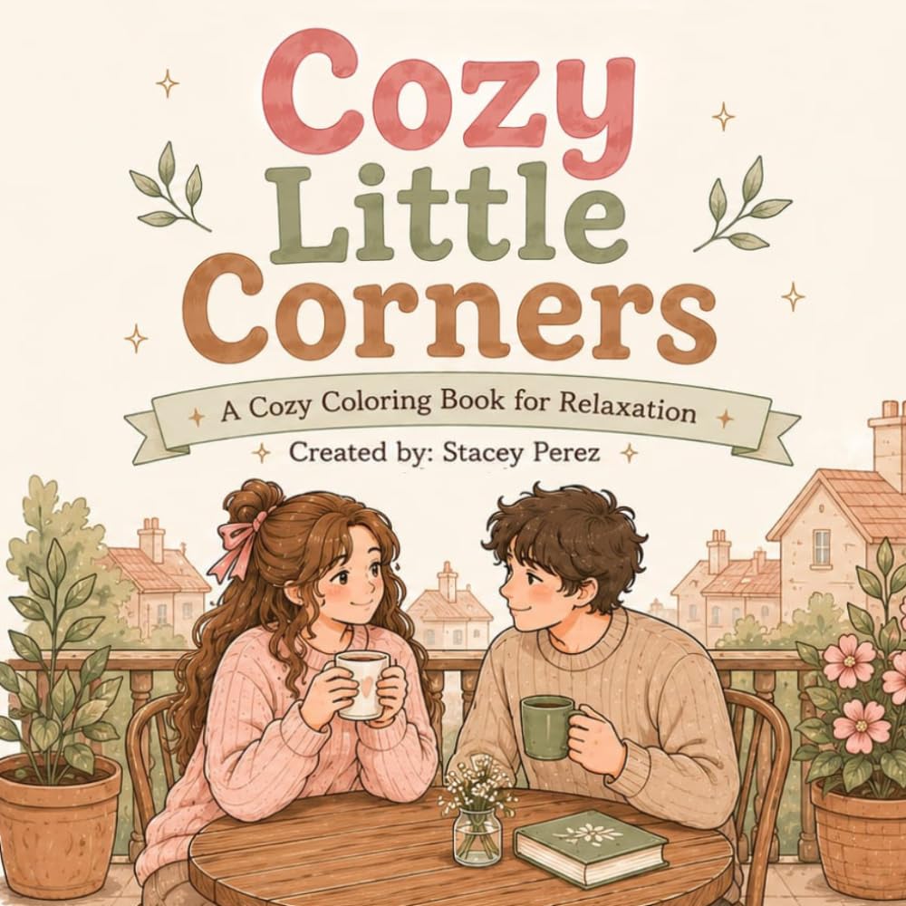 Cozy Little Corners: A Cozy Coloring Book for Relaxation with 50 Adorable Illustrations and Peaceful Everyday Moments (Cozy Coloring Collection)