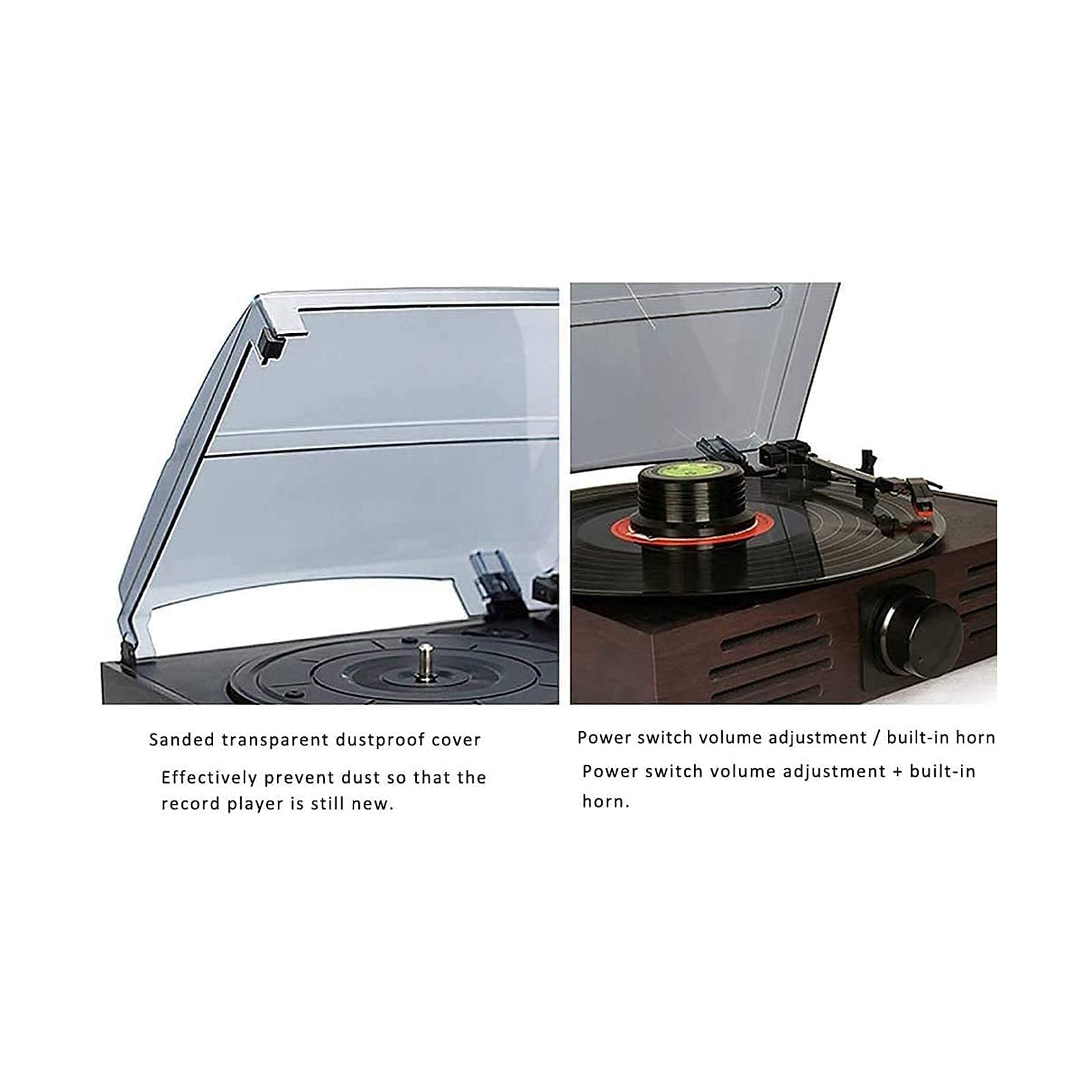 Giradischi in vinile retrò radio fonografo – lettore LP multifunzionale con registrazione USB, Bluetooth e altoparlanti integrati per gli appassionati di musica