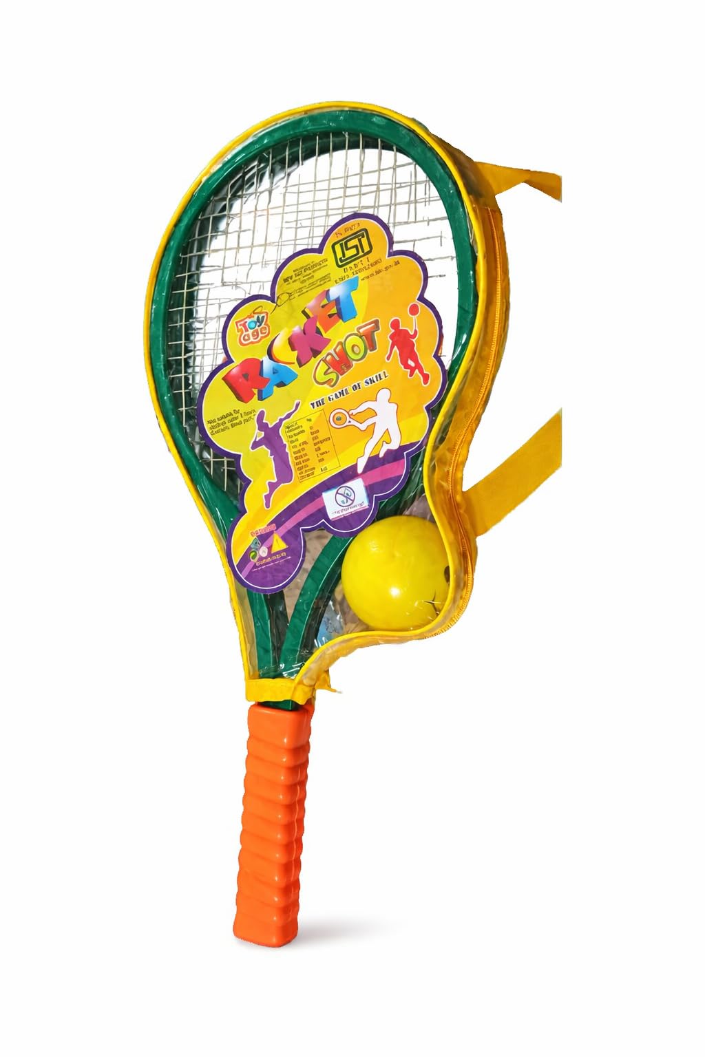 Kids Tennis Racket Set with Smiley Ball | Plastic Racket Outdoor Sports Toy | Garden Play Game for Boys & Girls (2 Racket with 1 Soft Ball) Pack of 1 (Senior)-image-28