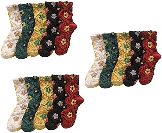 15 Pares De Meias Tubulares Meias Femininas Meias Femininas E Meias Meias Femininas Características Meias Para Mulheres Meias Estampadas Com Flores Meias De Algodão Meias SOIMISS