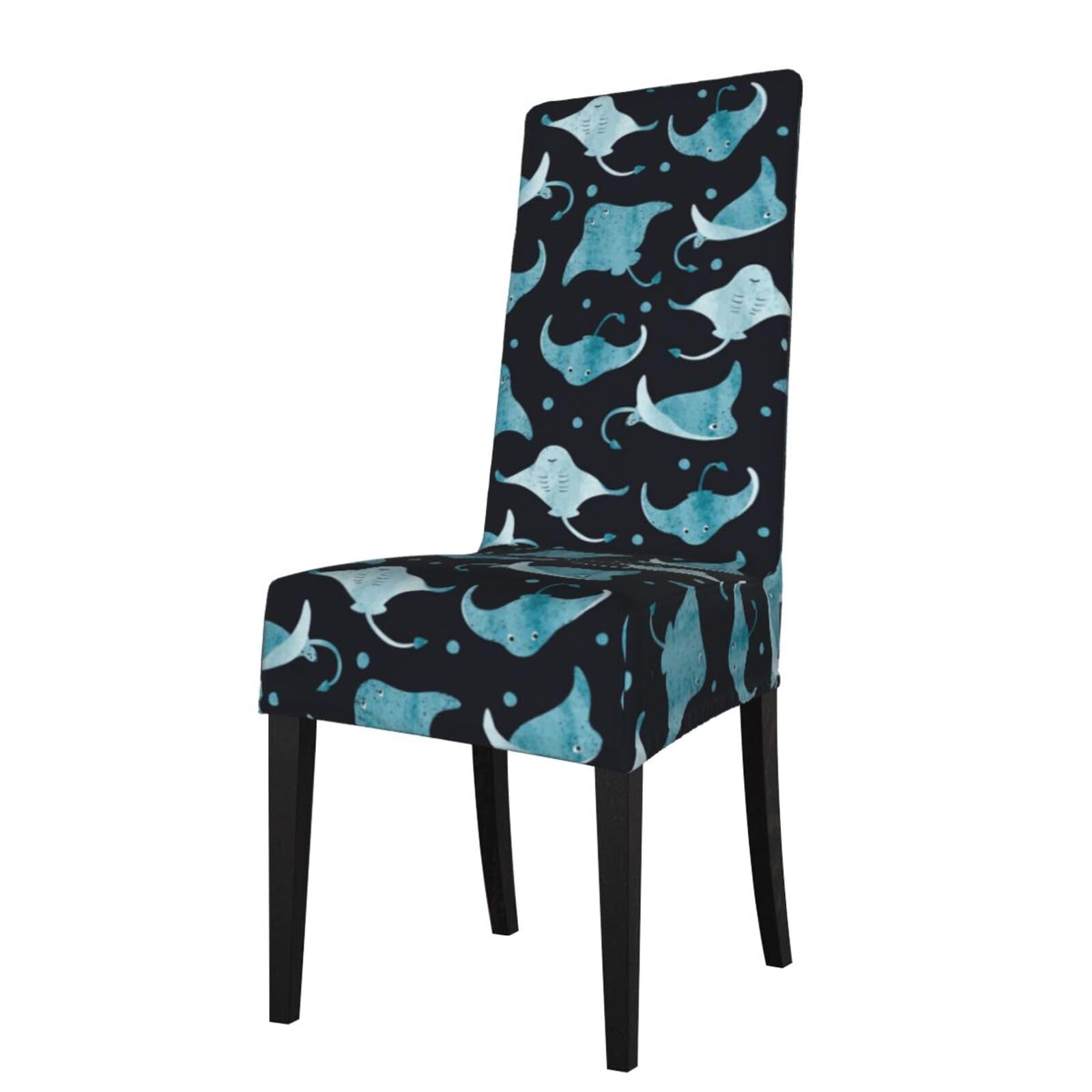 Lkymoh As Picture Manta Ray And Fish, Chair Covers Stretch Chair Slipcovers For Dining Room, For Party Pet Protection Universal Fit Soft Polyester