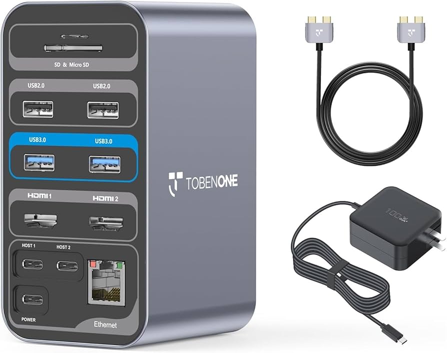 Amazon.com: TobenONE Docking Station Dual Monitor with 100W GaN