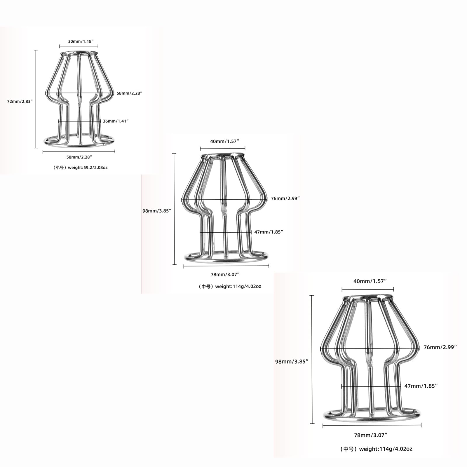 Cupeniss Hollow Anal Plug Set, 3 Pack of Stainless Steel Hollow Tunnel Butt Plug Speculum Spreader Metal Fetish Plug Adult Sex Toy for Men, Women, Couple Lovers