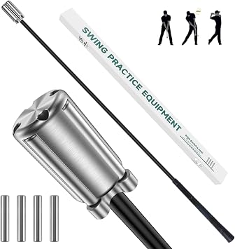 MIKOSI Golf Swing Trainer Aid, Weighted Golf Grip Trainer for Improve Swing Speed and Chipping Hitting, Adjustable Weight System for Golf Speed Training Warmup Aid for Men and Woman