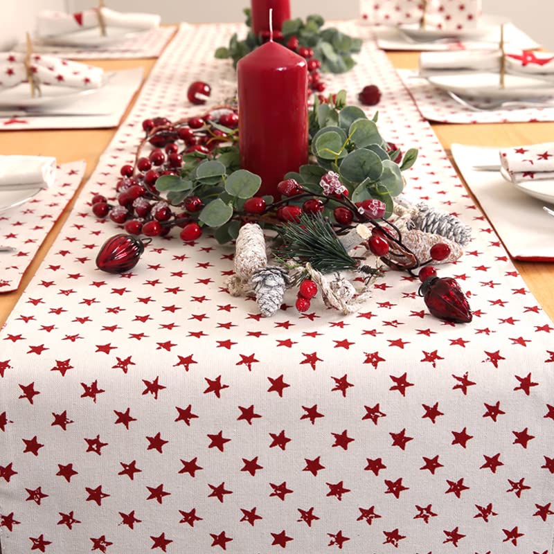 Dexam Star Table Runner, Natural, White, 70.9 x 13.8 inch (Rectangular) - Image 3