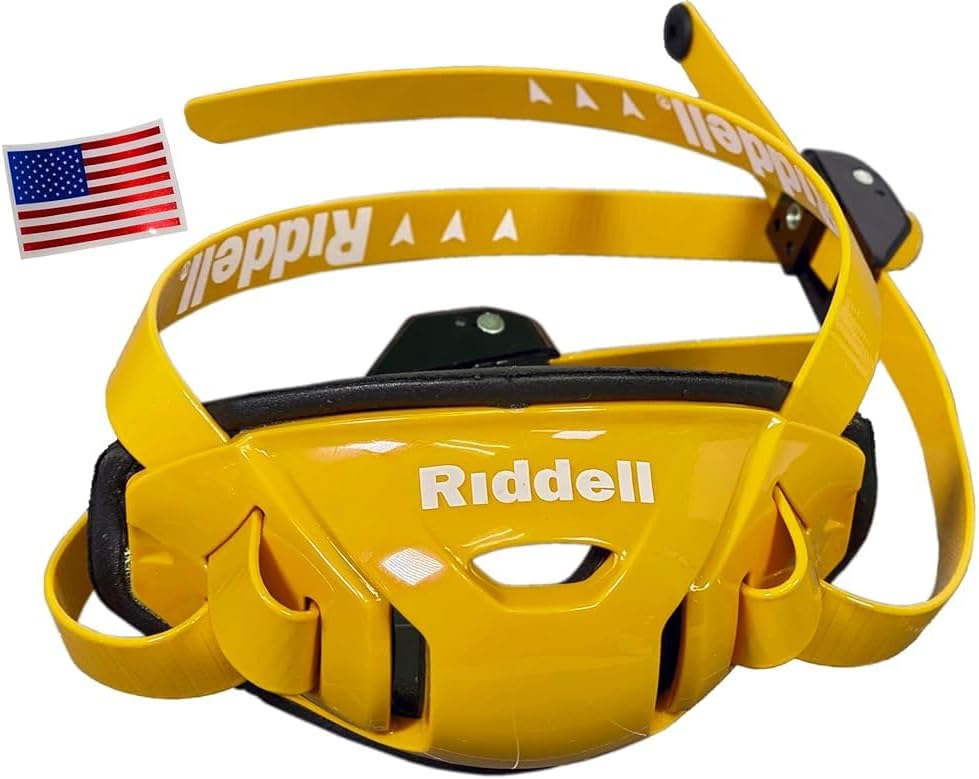 Riddell SpeedFlex Hard Cup Cam-Loc Chinstrap + US Flag Helmet Decal (SPEEDFLEX ONLY - Will NOT FIT Any Other Helmet) - Green Gridiron