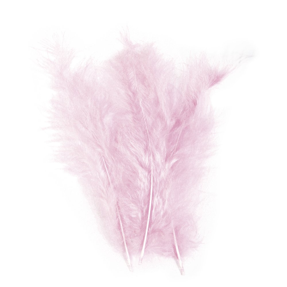 Rayher 8516816 Fleece Feather, 10-15 cm, Self-Service Bag of 15, Rose