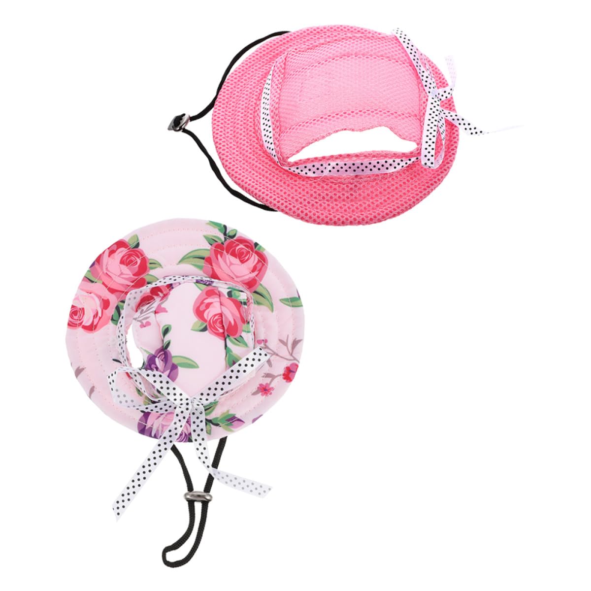 Pet Dog Visor Hat with Ear Holes Adjustable Chin Strap 2pcs