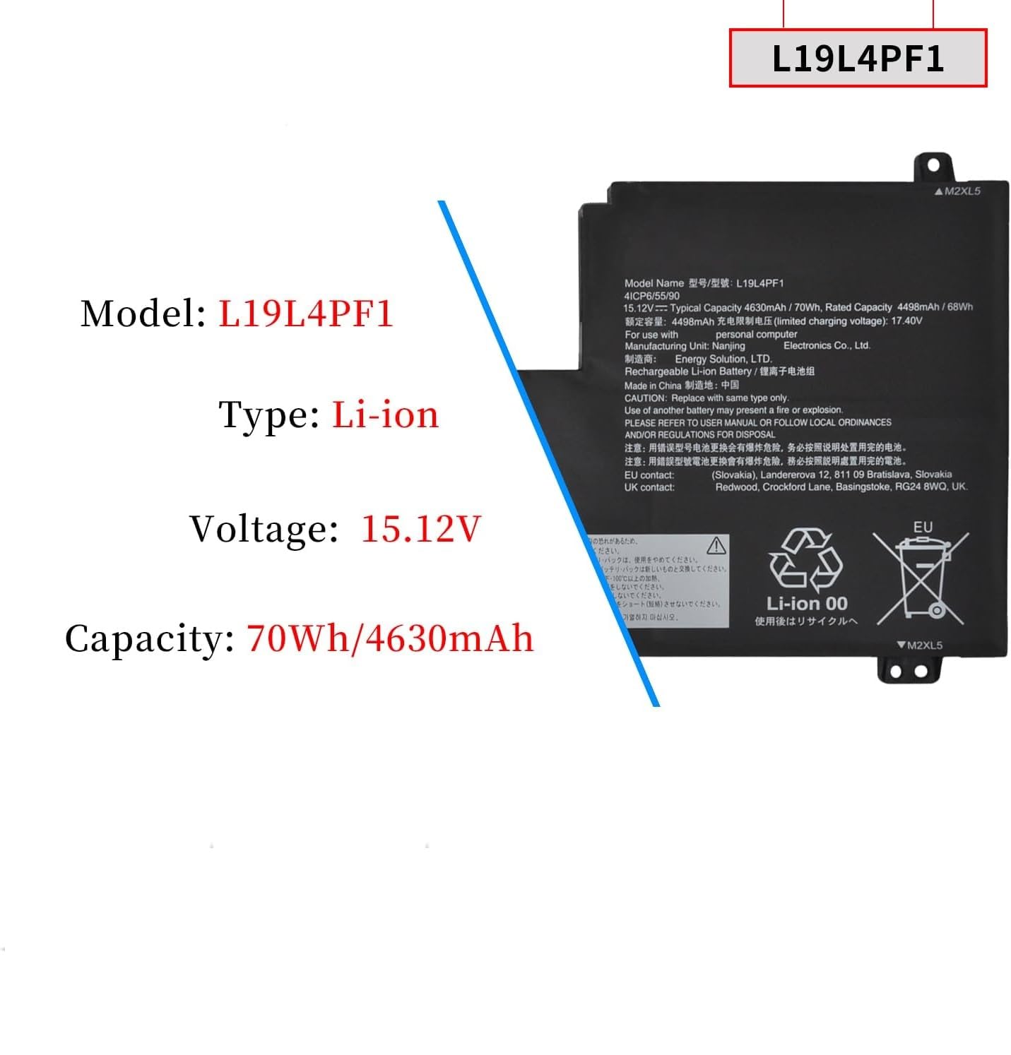 WeFly L19L4PF1 L19M4PF1 L19C4PF1 Laptop Battery for Ideapad 5-15 5