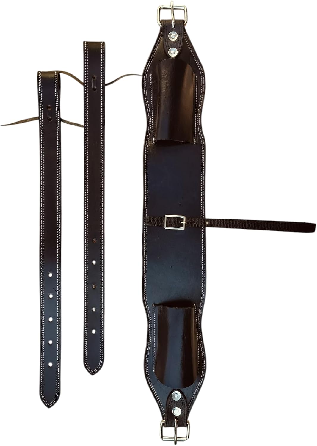 Western Horse Leather Complete Flank Cinch Rear Flank Back Cinch Girth Saddle Billets TACK Horse Cinches Color Black