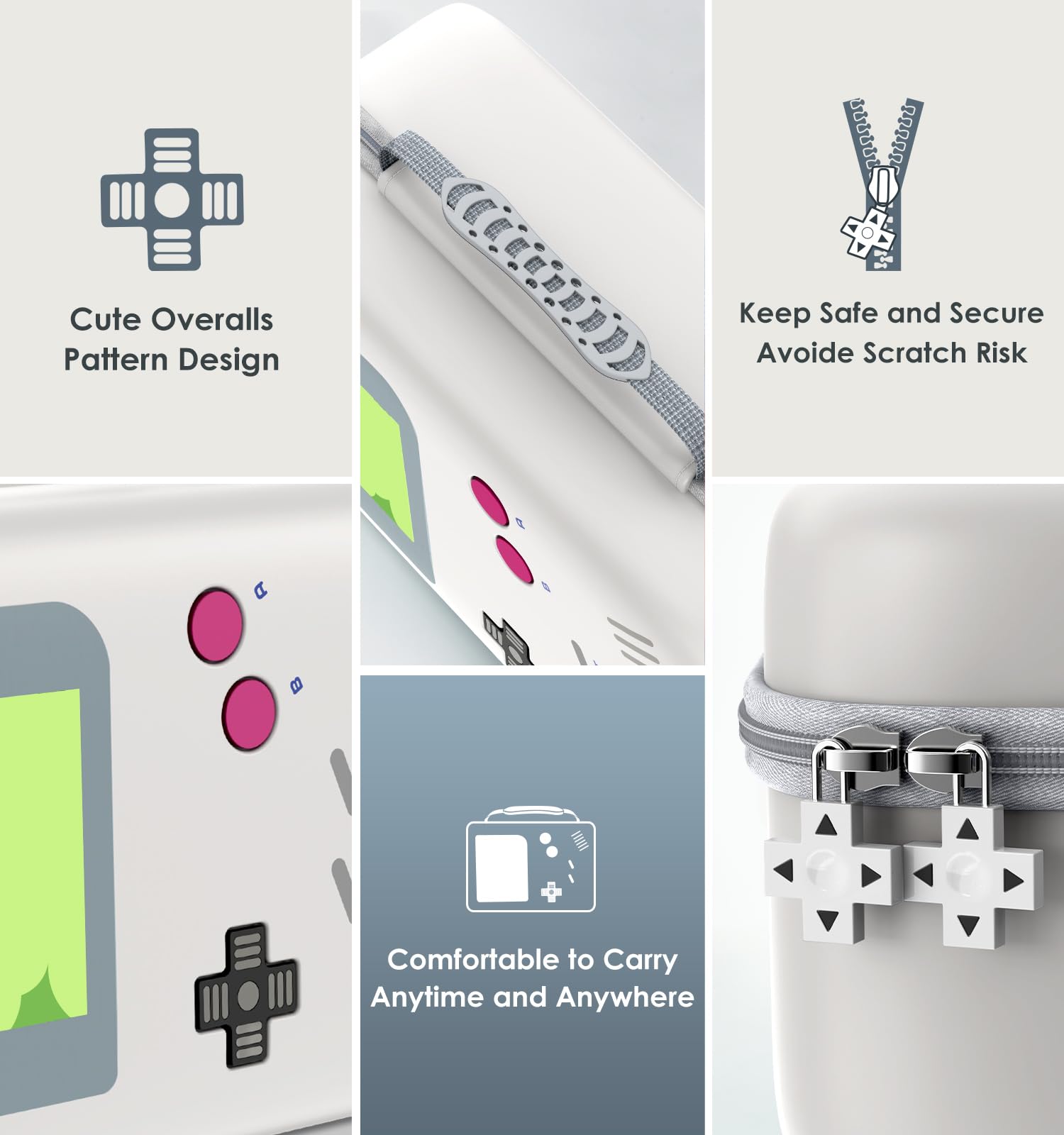ivoler Custodia per il trasporto per Nintendo Switch/per Switch OLED modello (2021), portatile da viaggio, custodia rigida a tracolla protettiva, fodera morbida, 18 giochi per console Switch Pro