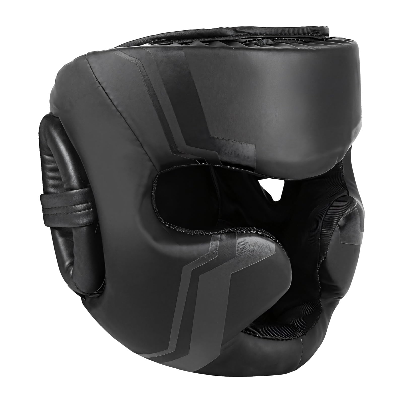 Copricapo da boxe, equipaggiamento protettivo per allenamento e competizioni, regolabile, in pelle PU, nero, taglia L (57-65 cm)