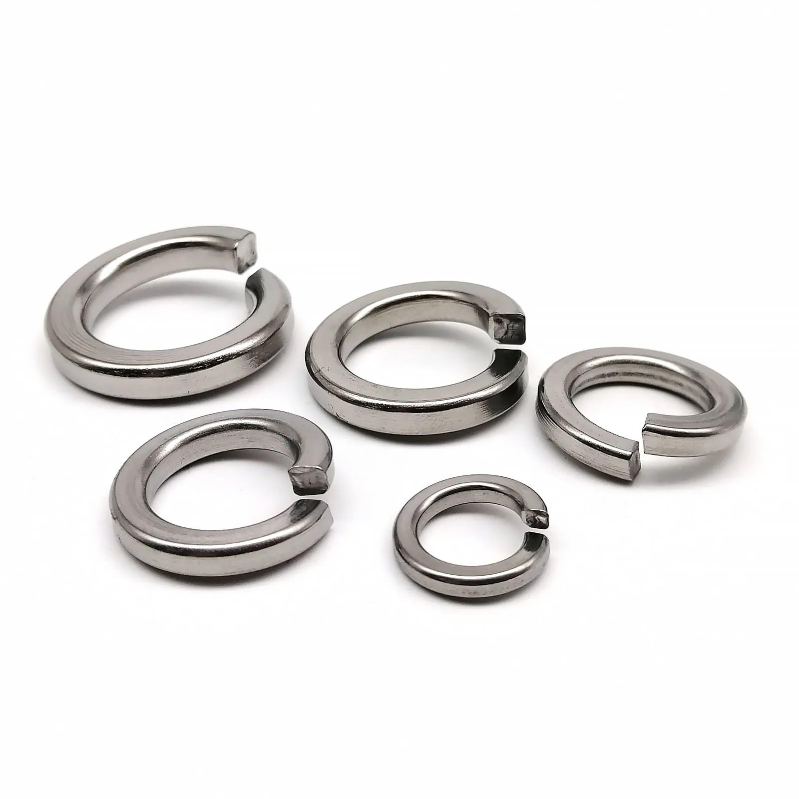 Arandelas Metalicas GB93 A2-70 Junta elástica de arandela de seguridad dividida con resorte de acero inoxidable 304 M1.6 M2 .5 M3. M4 M5 M6 M8 M10 M12 M14 M16 M20 M24(250pcs M8)