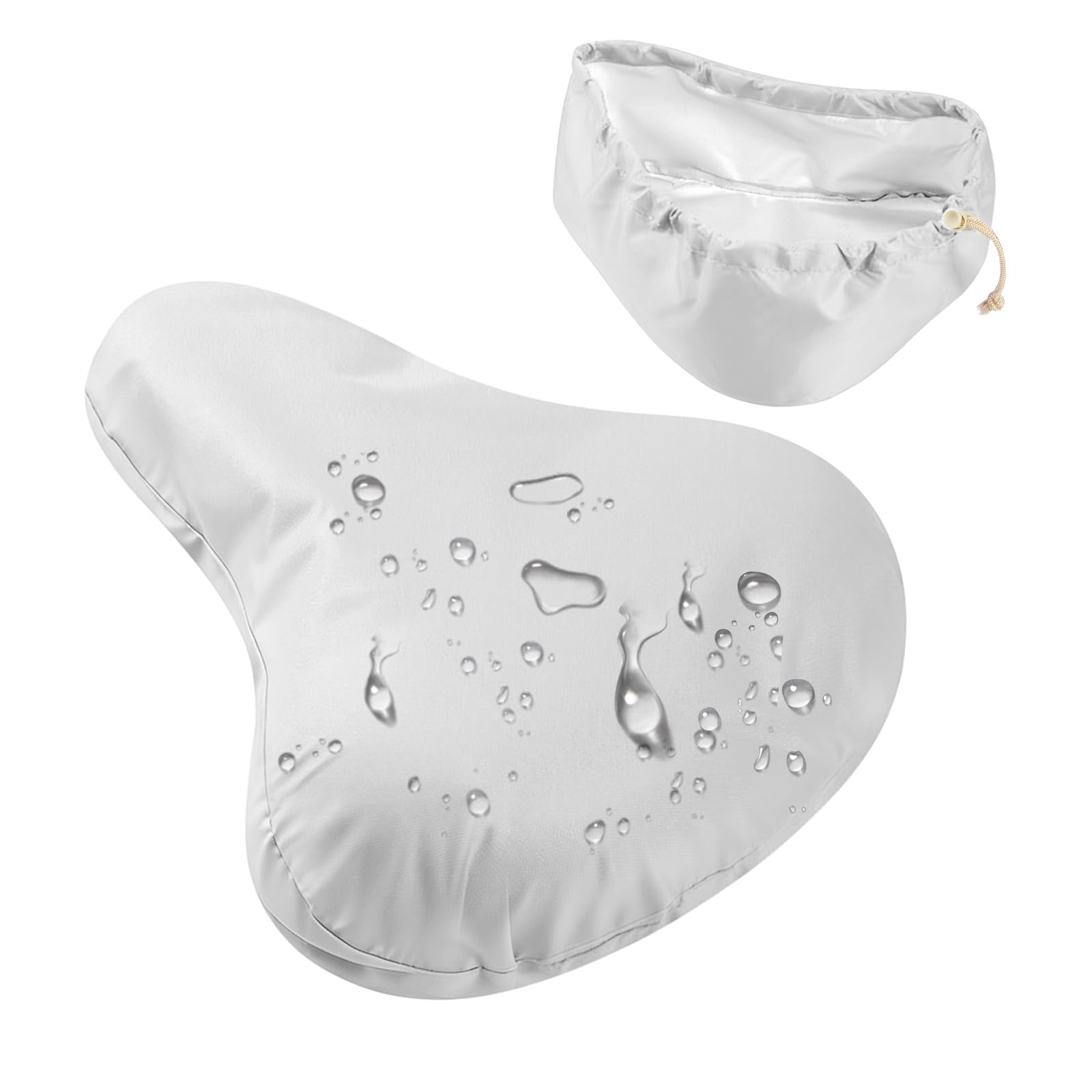 1 Stück Sattelschutz Wasserdicht Fahrrad Elastische Wasserfeste Fahrradsatteldecke Fahrradsattel Regenschutz Reißfester Fahrrad Sattelschutz Sattel Regenschutz für Meisten Fahrräder-Cremeweiß