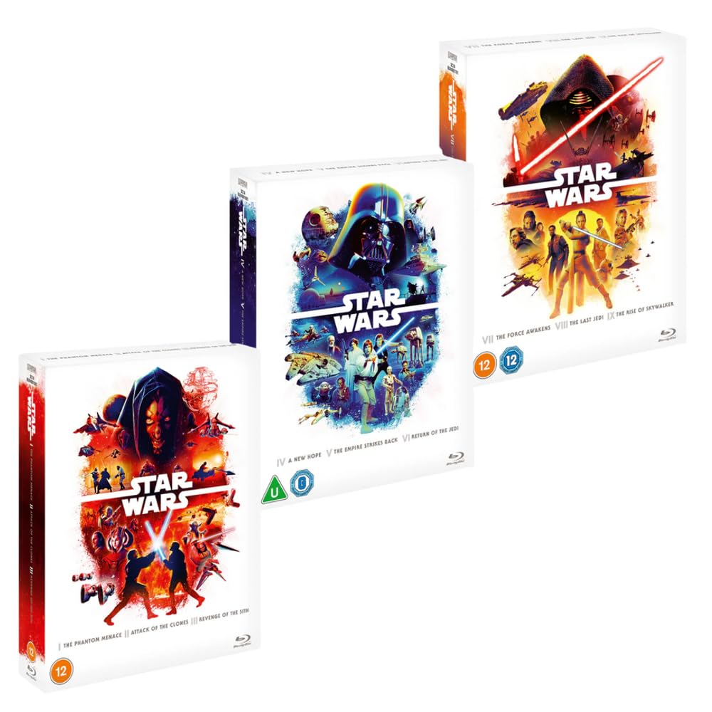Coleção Completa De 9 Filmes Da Saga Star Wars 1-9 [Blu-Ray