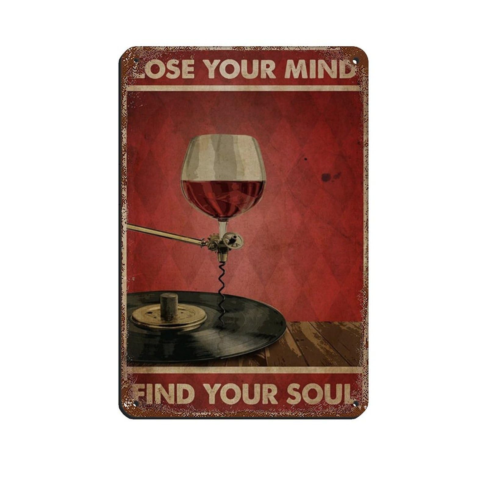 Girls Poster, Girl And Wine Lover Retro Poster Metal Tin Sign Chic Art Retro Iron Painting Bar People Cave Cafe Family Garage Poster Wall Decoration 8x12inch(20x30cm)