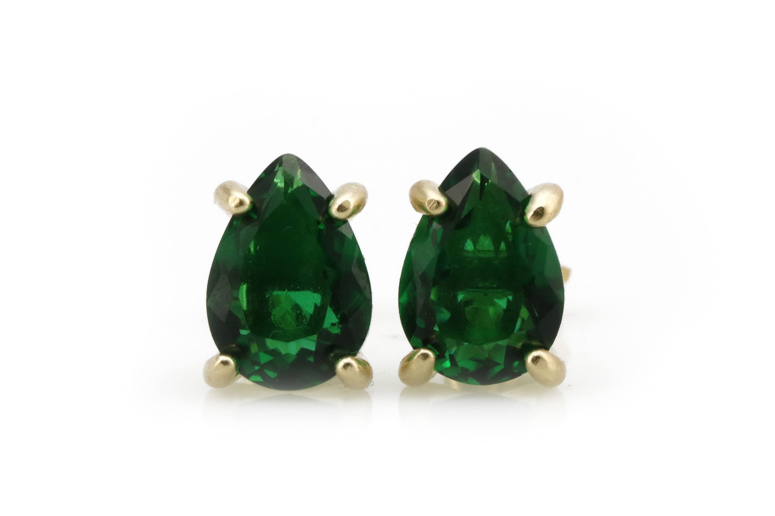 Delicati Orecchini Perno Smeraldo - Orecchini a Pera in Oro 14k, Orecchini alla Moda, Orecchini Carini - Gioielli Fatti a Mano con Pietre Nascenti per Matrimonio, Regalo, Orecchini per Tutti i Giorni