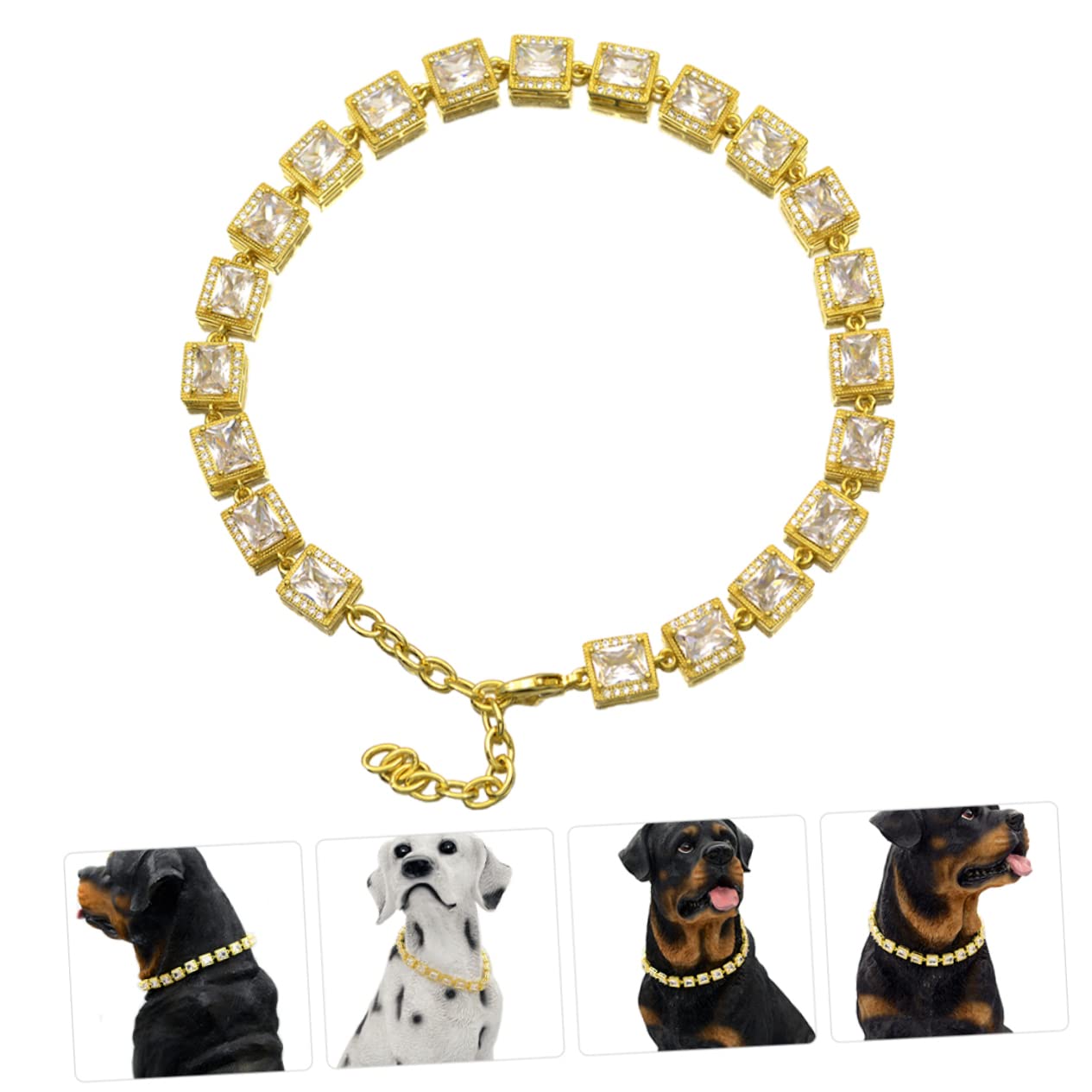 TOYANDONA Collar de Cadena Perros Pequeños Collar Decorativo de Inoxidable de Cadena y Mascotas Fiestas y Ocasiones Especiales