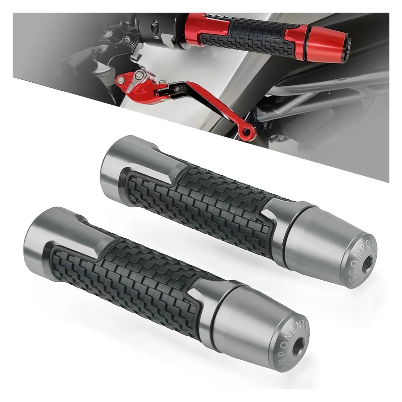 Manopole in gomma antiscivolo per manubrio moto Per YZFR125 2013 2012 2011 2010 2009 2008 7/8" 22MM Manopole Manubrio Motocicletta Terminali Manubrio Tappo(Q style)