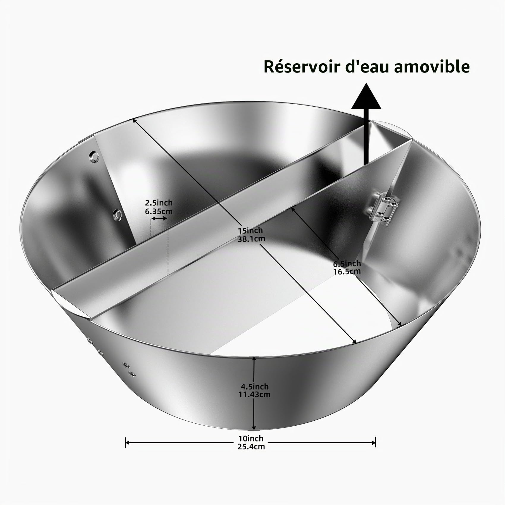 onlyfire Panier Charbon en Acier Inoxydable pour Weber 47/57/67CM Kettle Grill, Vortex Barbecue avec Réservoir d'eau, Paniers à Charbon de Bois pour Chaleur Directe et Indirecte