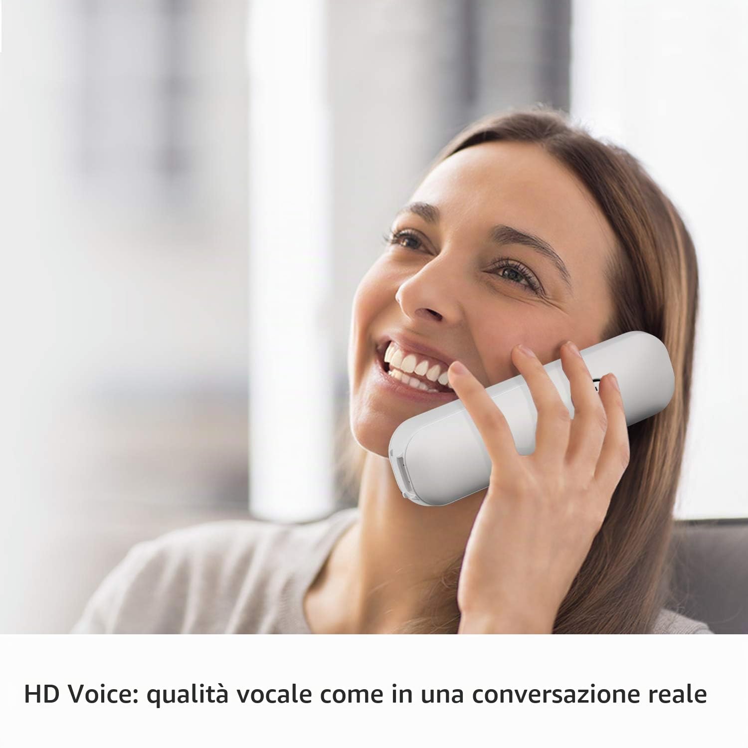 Panasonic Telefono IP DECT KX-TGQ200GW (cordless, compatibile con Cat-iQ 2.0, modalità vivavoce, blocco chiamante, Eco-Plus, telefono digitale) Bianco